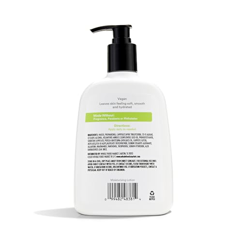 Whole Foods Market Moisturizing Lotion for Face & Body - All Skin Types - 16 Fl Oz - Hydrating & Non-Comedogenic - Derma